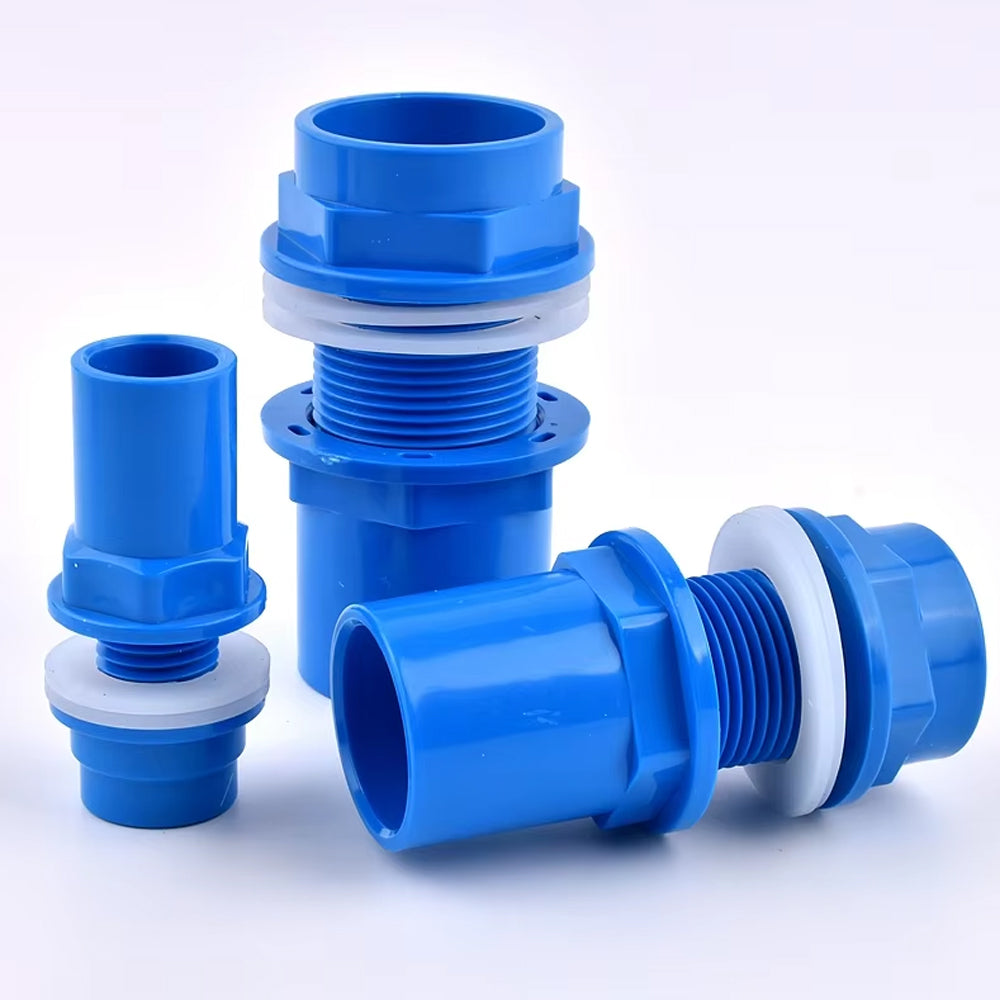 ID40mm Blue PVC Aquarium Connector Fish Tank Drainage Straight Joint Pipe