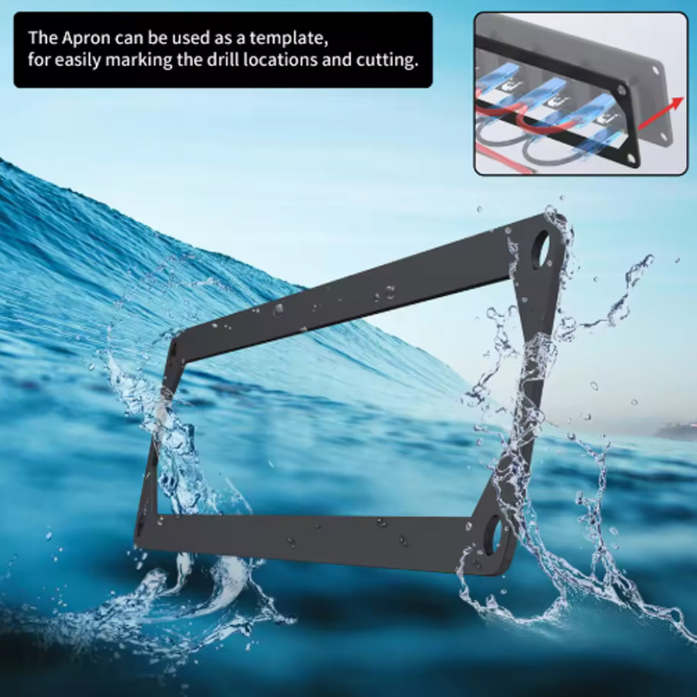 Pre Wired 6 Gang Switch Panel Red LED Rocker Switch 20A Panel Car Truck Marine