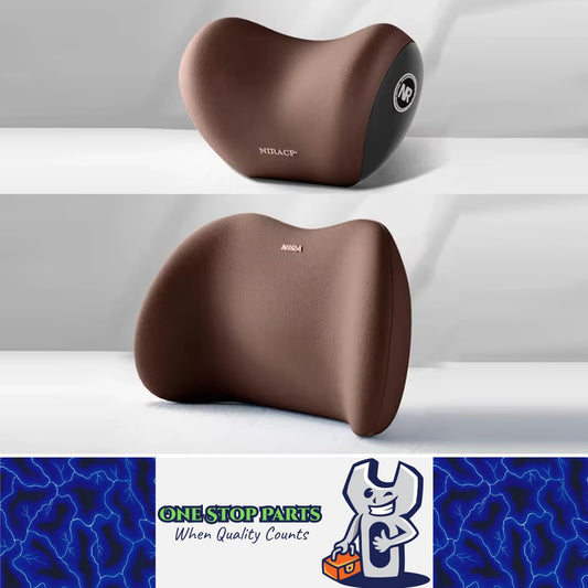 1 Set Brown Car Neck Pillow and Lumbar Support Memory Foam Cushion Soft &Durable