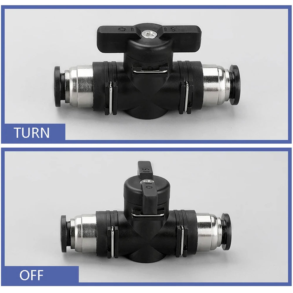 8mm Type BUC Push Connect Valve Pneumatic Ball Air Flow Control Valve Connector