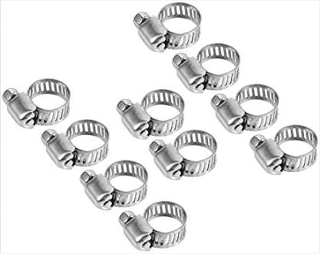 10 x 10-16mm Strong Stainless Steel Hose Clamps wide 10mm x 0.3mm Thick (10pcs)