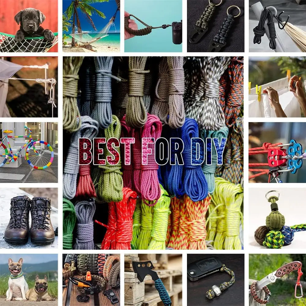31m Black 650lb 9 core Paracord Rope 4mm Parachute Cord Outdoor Camping Rope