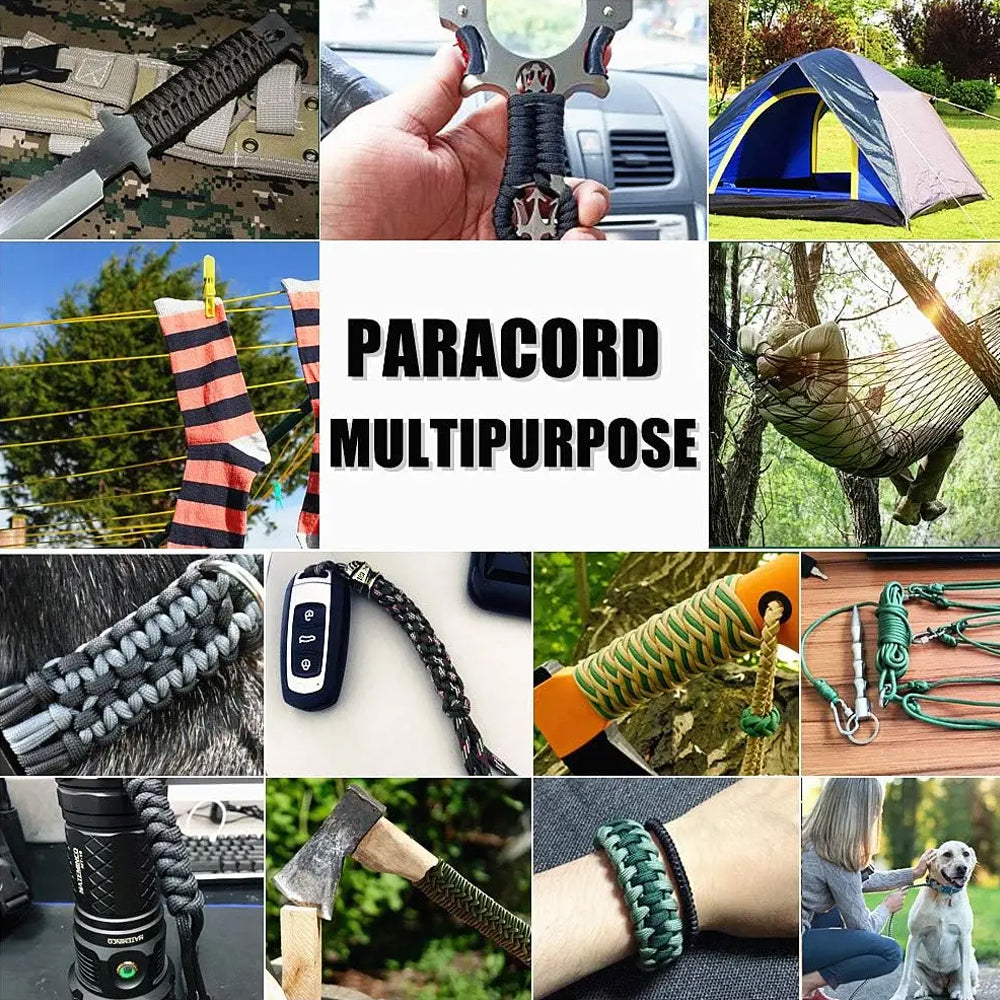 15m Camo Forest 650lb 9 Core Paracord Rope 4mm Parachute Cord Camping Rope