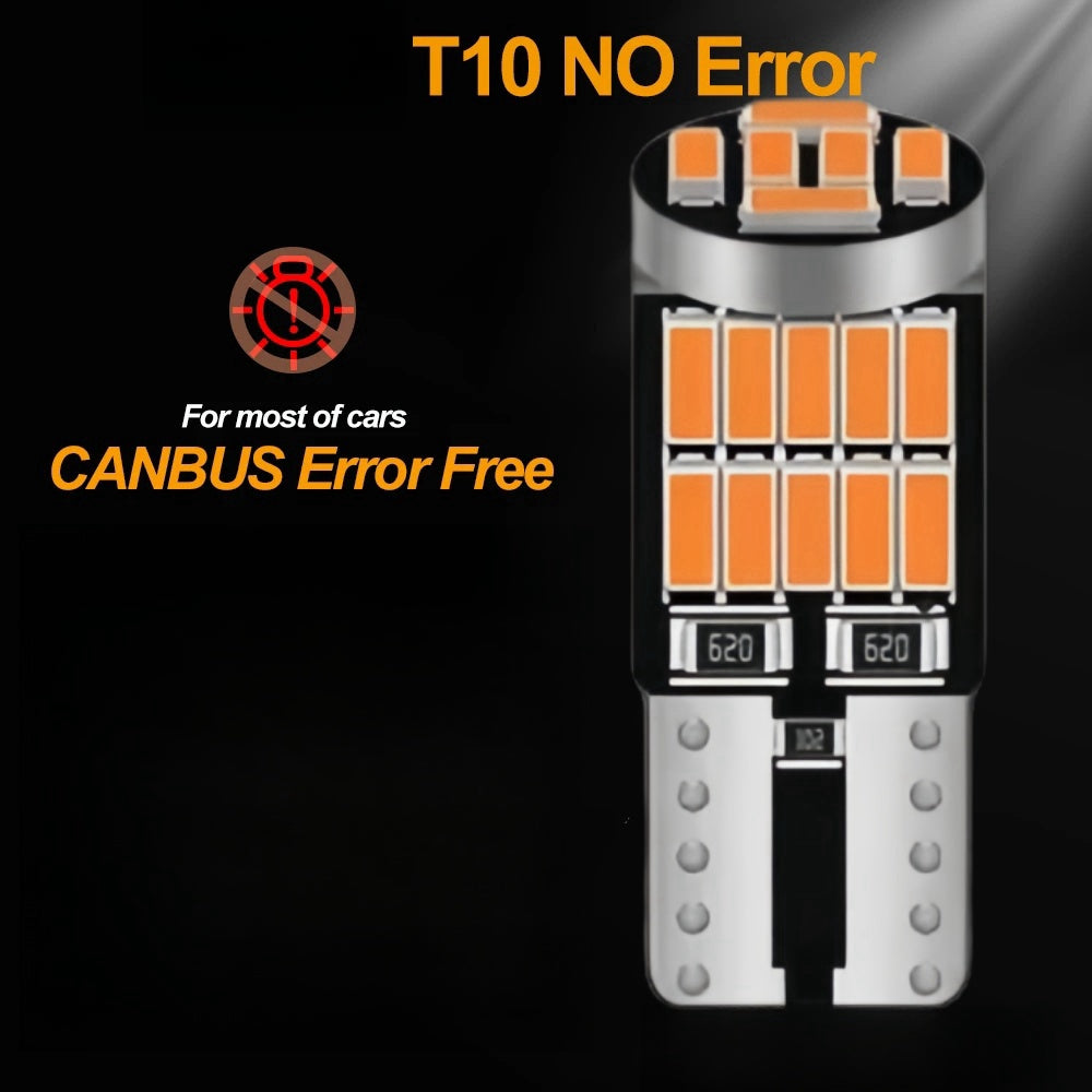 50 x T10 Yellow 26SMD 4014 Style Super Bright T10 LED Globes (50pcs)