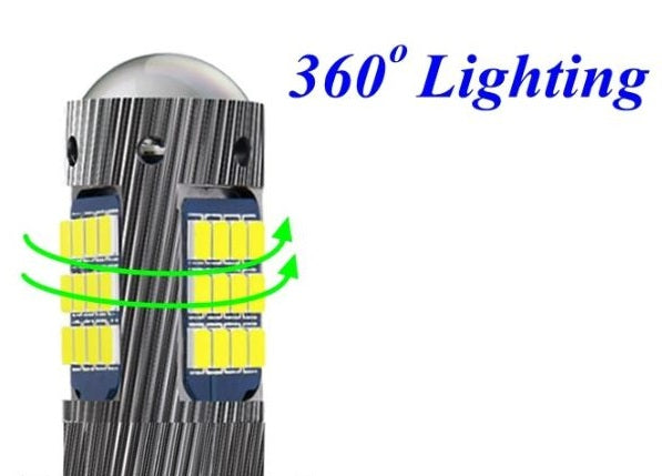 2 x H27 880 LED SMD Super Bright White Fog Light Globes 12v / 24v 10-30v (Pair)