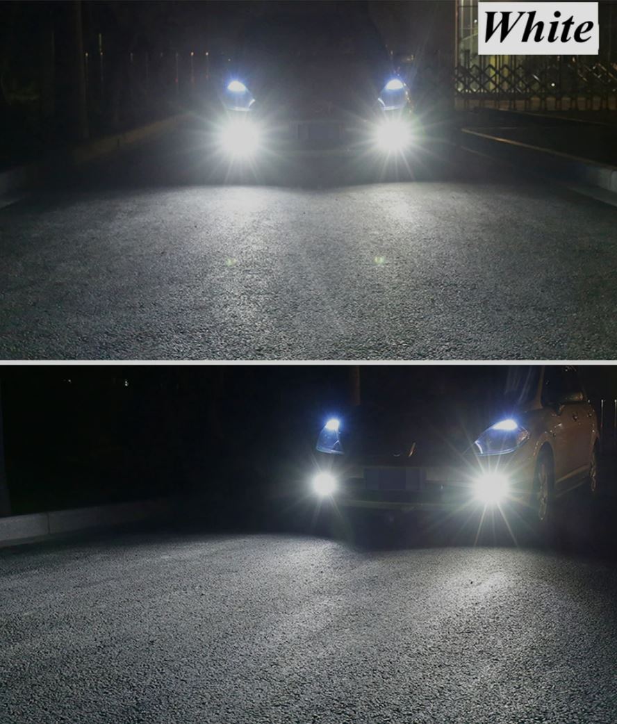 2 x H27 880 LED SMD Super Bright White Fog Light Globes 12v / 24v 10-30v (Pair)