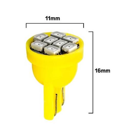 100 x BLUE T10 8SMD 1206 High Brightness LEDs Flat Face 12v (100pcs)