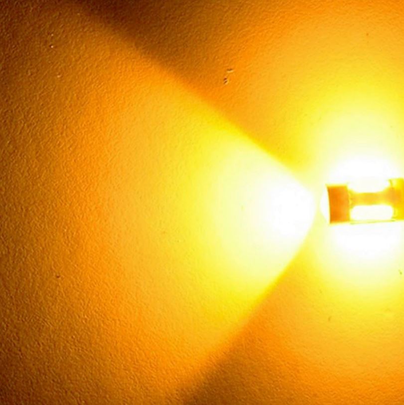 2 x Yellow BAY15D 1157 42smd Super Bright Dual Brightness LED Globes Pair (2pcs)