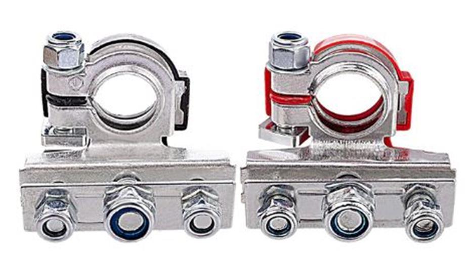 2 x Battery Terminals Positive and Negative Step Up Bolt Terminals (Style 1)