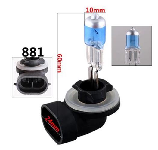 2 x 12v H27 881 27w Blue Coated Halogen Globes Australian Stock (Pair)