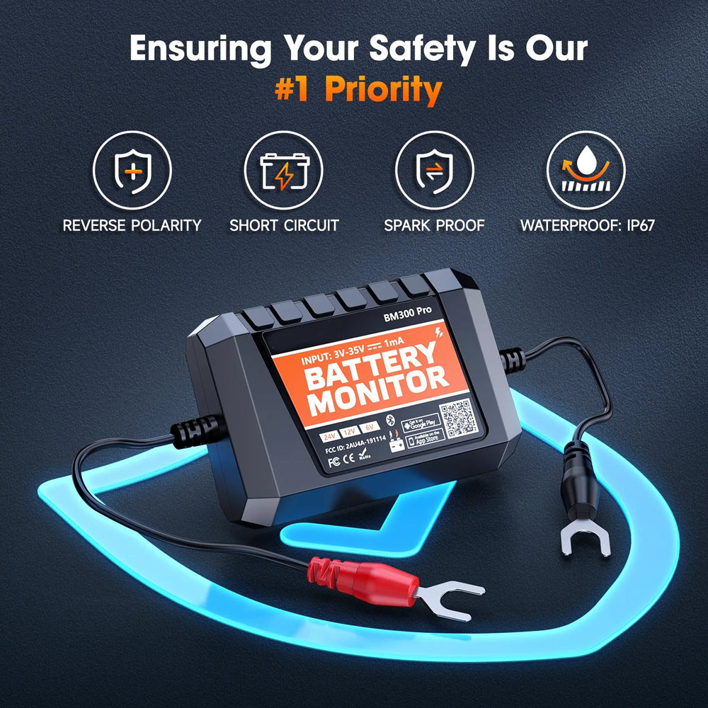 Car Battery Monitor 12V-24V Battery Tester SOC Battery Health Analyzer Tools