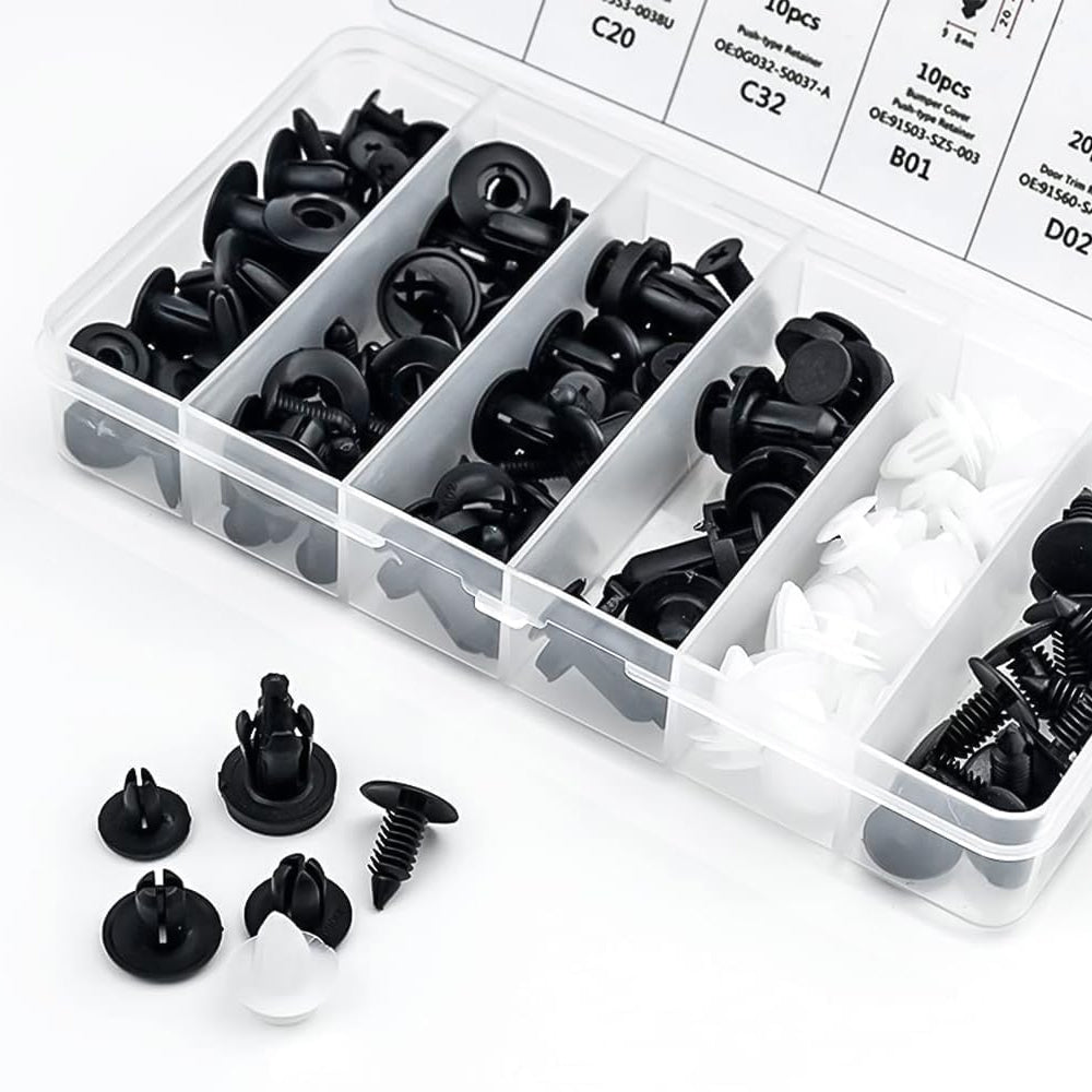 100 x Car Fender Door Trim Panel Push Fasteners Rivet Clips Bumper Retainer Clip