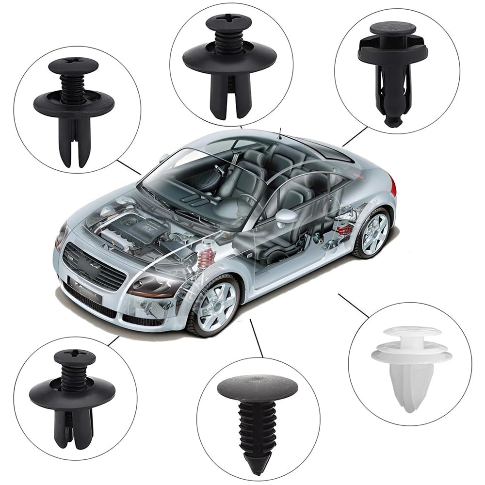 100 x Car Fender Door Trim Panel Push Fasteners Rivet Clips Bumper Retainer Clip