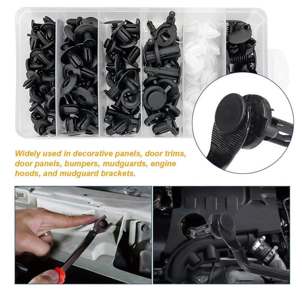 100 x Car Fender Door Trim Panel Push Fasteners Rivet Clips Bumper Retainer Clip
