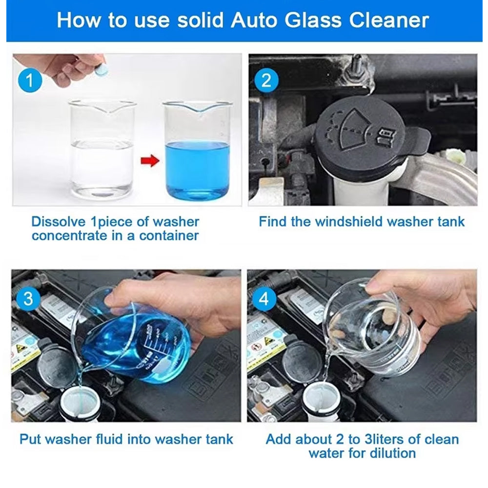 50 x Car Windscreen Cleaner Effervescent Tablets Car Wiper Glass Washer Tablets
