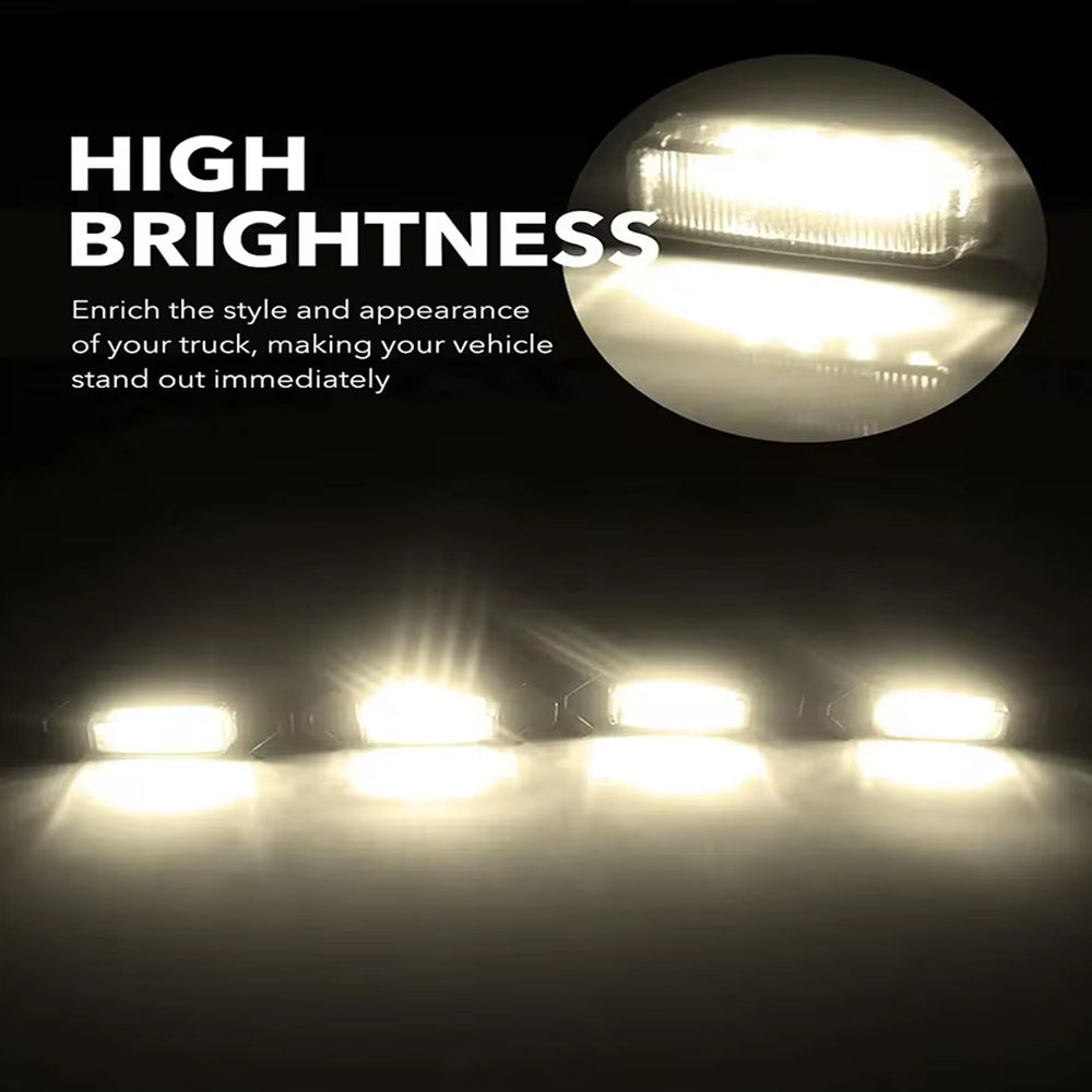 4pcs Car Front LED Grille Lights White LED Grill Lights DRL for Toyota Tacoma