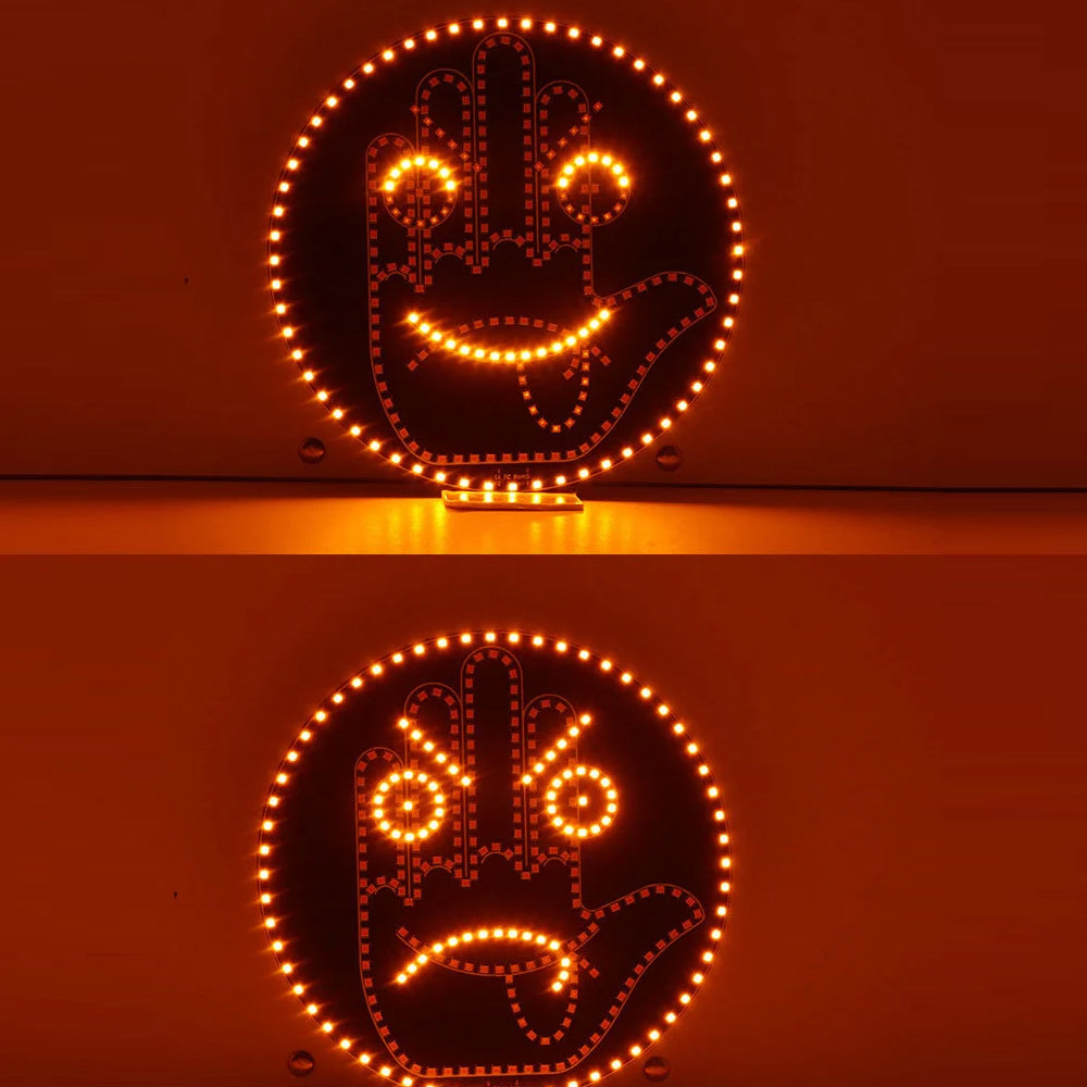 Car LED Gesture Light Remote Control Finger Face Rear Window Expression Lamp