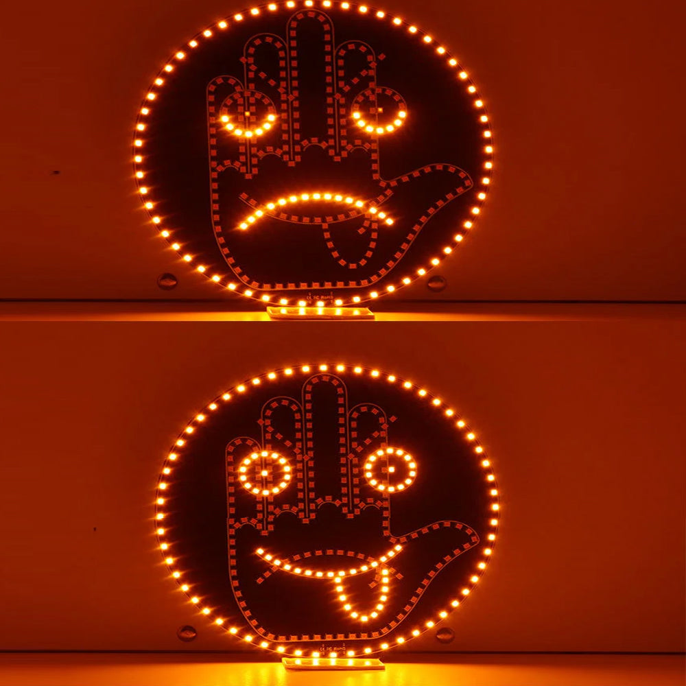 Car LED Gesture Light Remote Control Finger Face Rear Window Expression Lamp