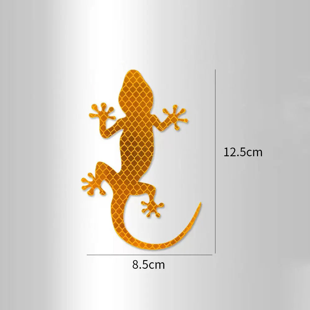 4 x Yellow Car Reflective Sticker Safety Warning Mark Gecko Reflective Tape