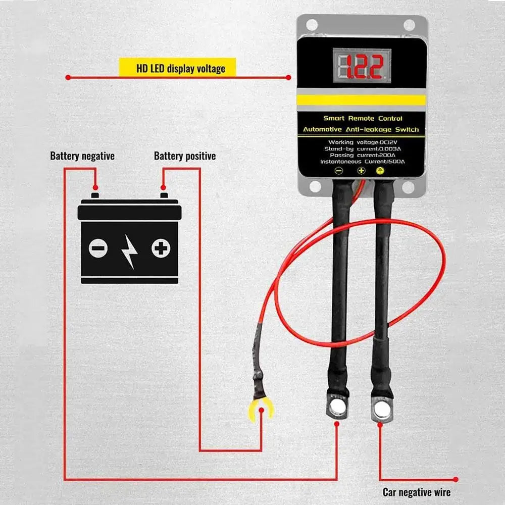 12V Car Remote Battery Disconnect Switch Cutoff Battery Relay with Anti-Leakage