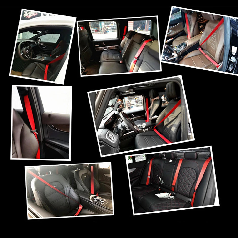 4 x 3.6M Red Strengthen Car Seat Belt Webbing Fabric Racing Car Safety Seat Belt