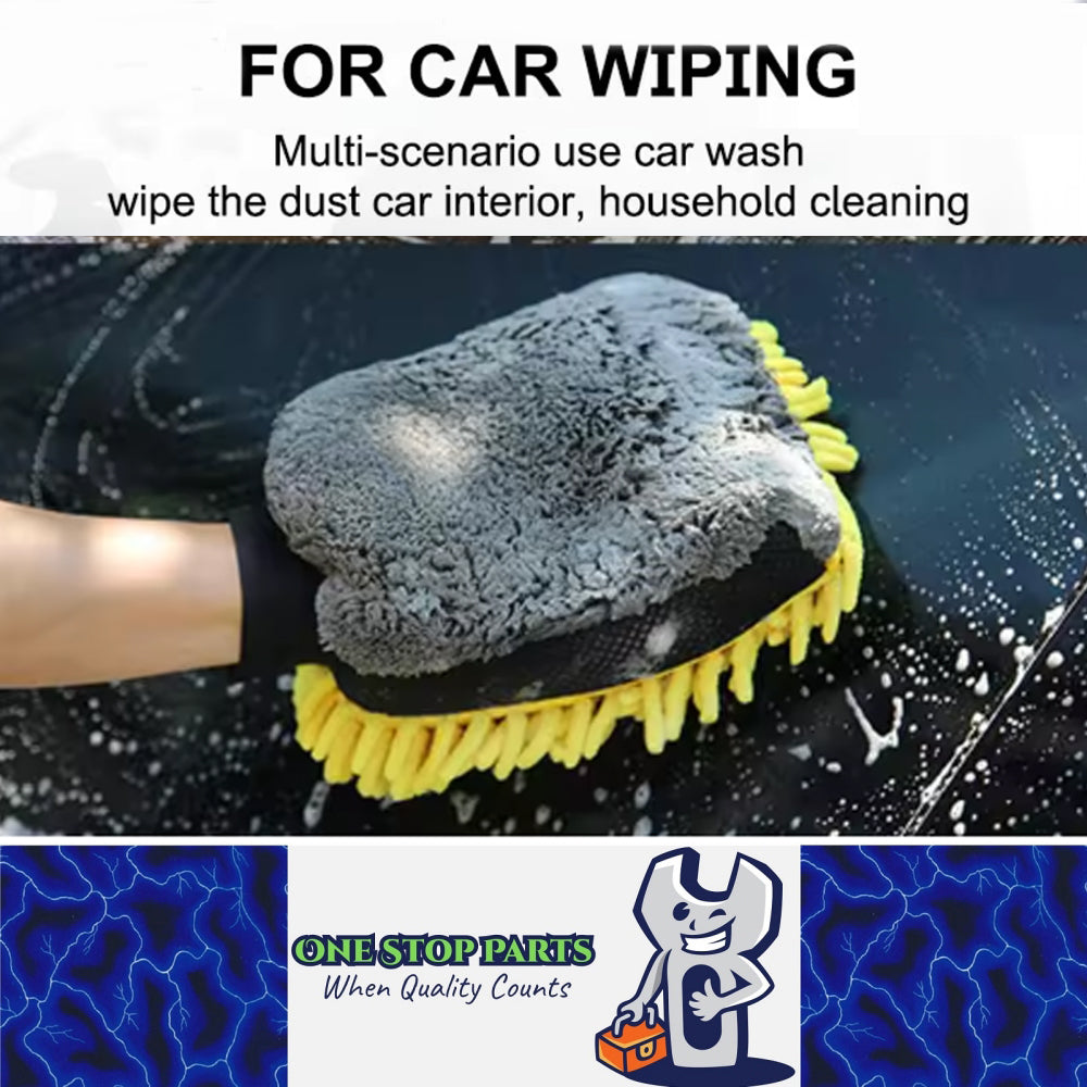Car Wash Glove Microfiber Chenille Glove Car Cleaning Brush Double-faced Glove