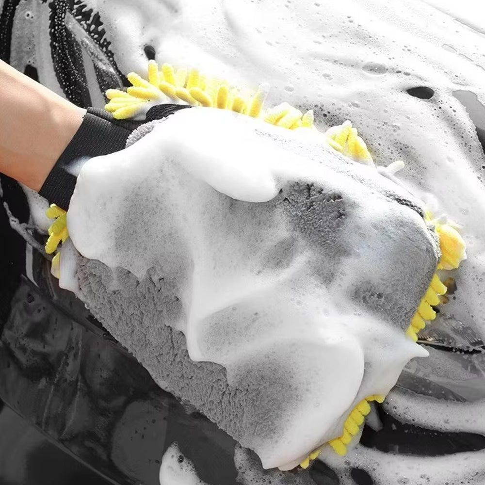 Car Wash Glove Microfiber Chenille Glove Car Cleaning Brush Double-faced Glove
