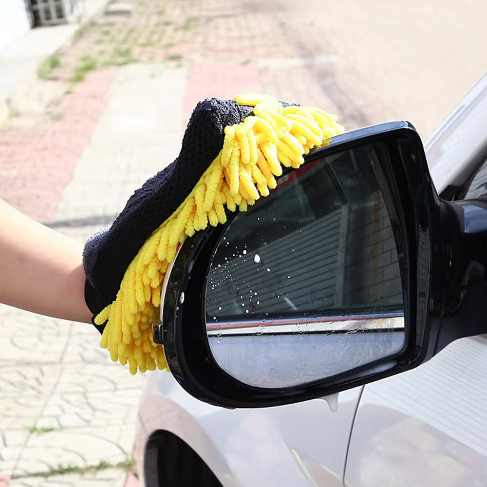 Car Wash Glove Microfiber Chenille Glove Car Cleaning Brush Double-faced Glove