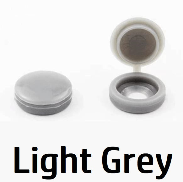100 x Light Grey screw covers Bulk Screw Cap Covers with Lid (100pcs)