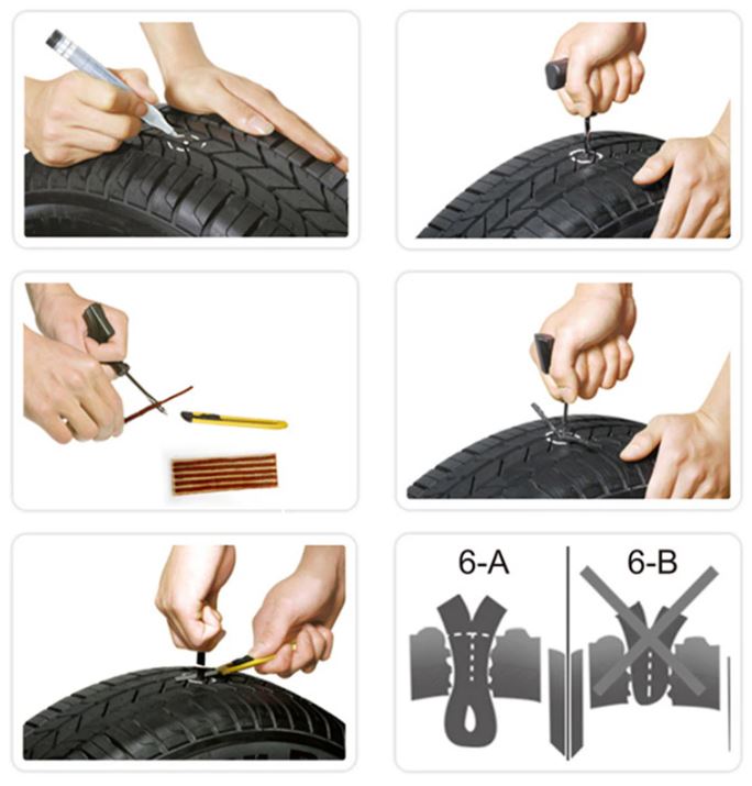 30 x Brown 6mm Tyre repair kit strips for plugging tyre puncture hole (30pcs)