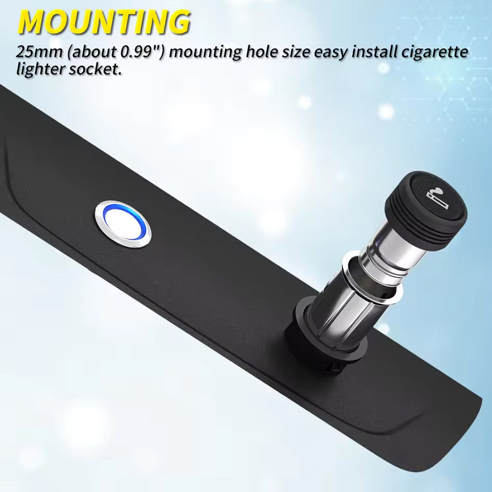 12V Cigarette Lighter Socket Outlet with Eject Button for Ford E150/250/350 F250