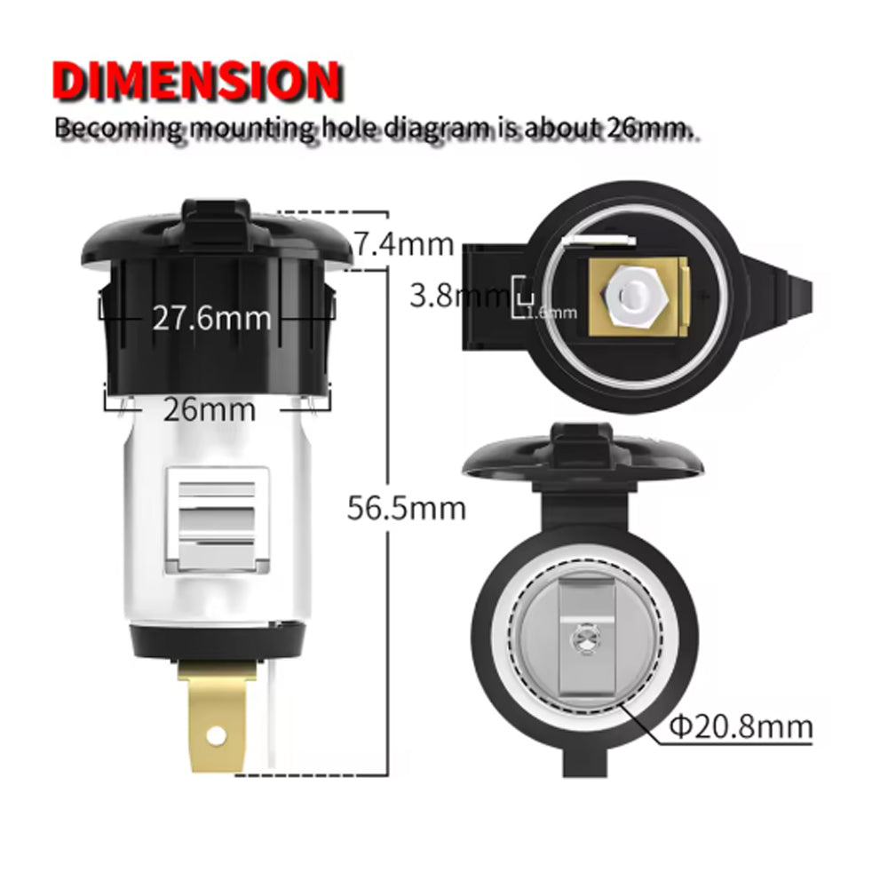 12V Car Cigarette Lighter Socket Female Power Adapter Plug Outlet with Cover