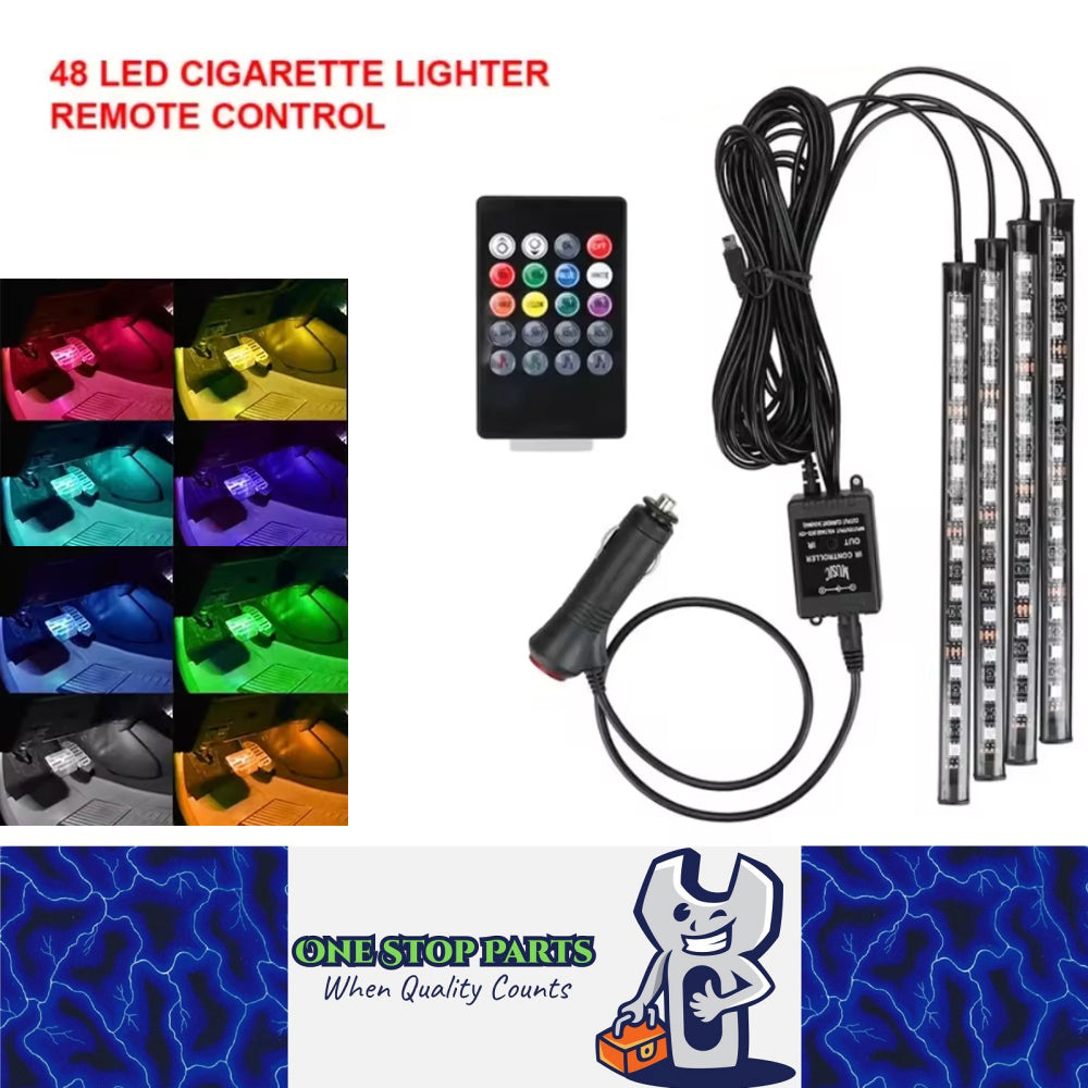 LED RGB Ambient Light Remote Atmosphere Strip Lamp with Cigarette Lighter Plug