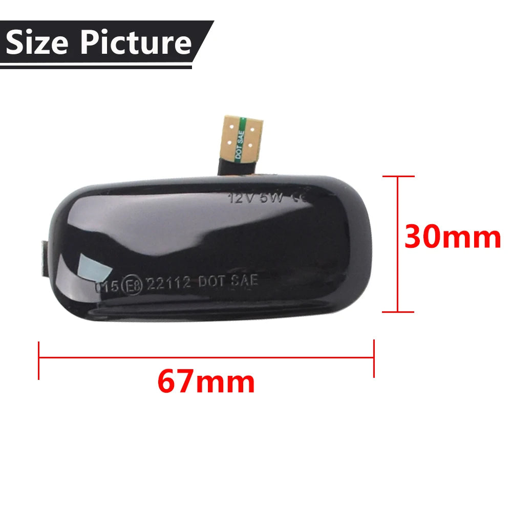 2x Dynamic Turn Signal Light LED Side Marker Lamp for Audi A3 S3 8P A4 RS4 A6 S6