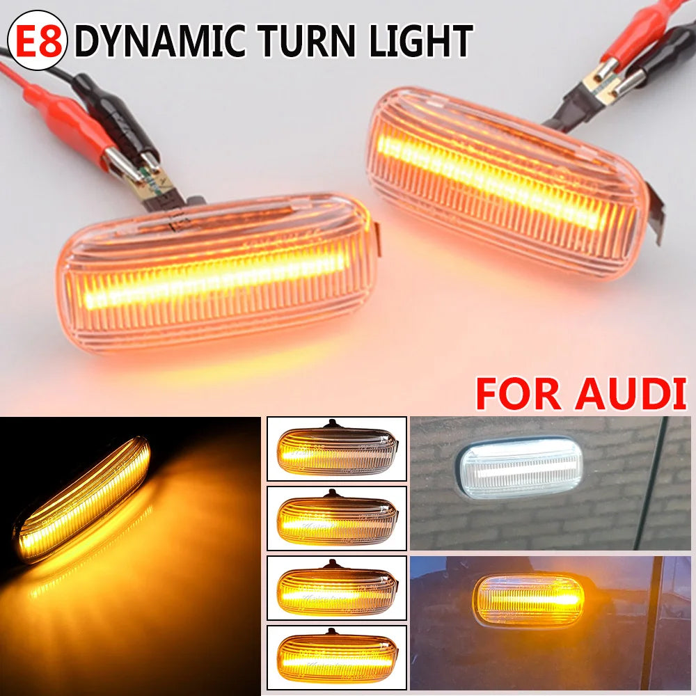 2x Dynamic Turn Signal Light LED Side Marker Lamp for Audi A3 S3 8P A4 RS4 A6 S6
