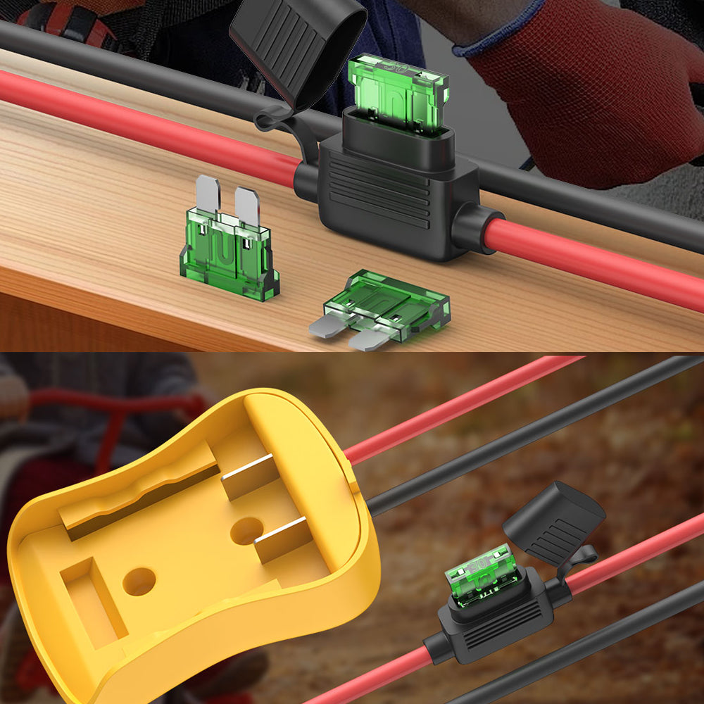 2x 20V Battery Adapter Dewalt Power Wheel Battery Converter with Fuse Connector
