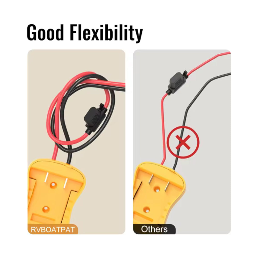 2x 20V Battery Adapter Dewalt Power Wheel Battery Converter with Fuse Connector