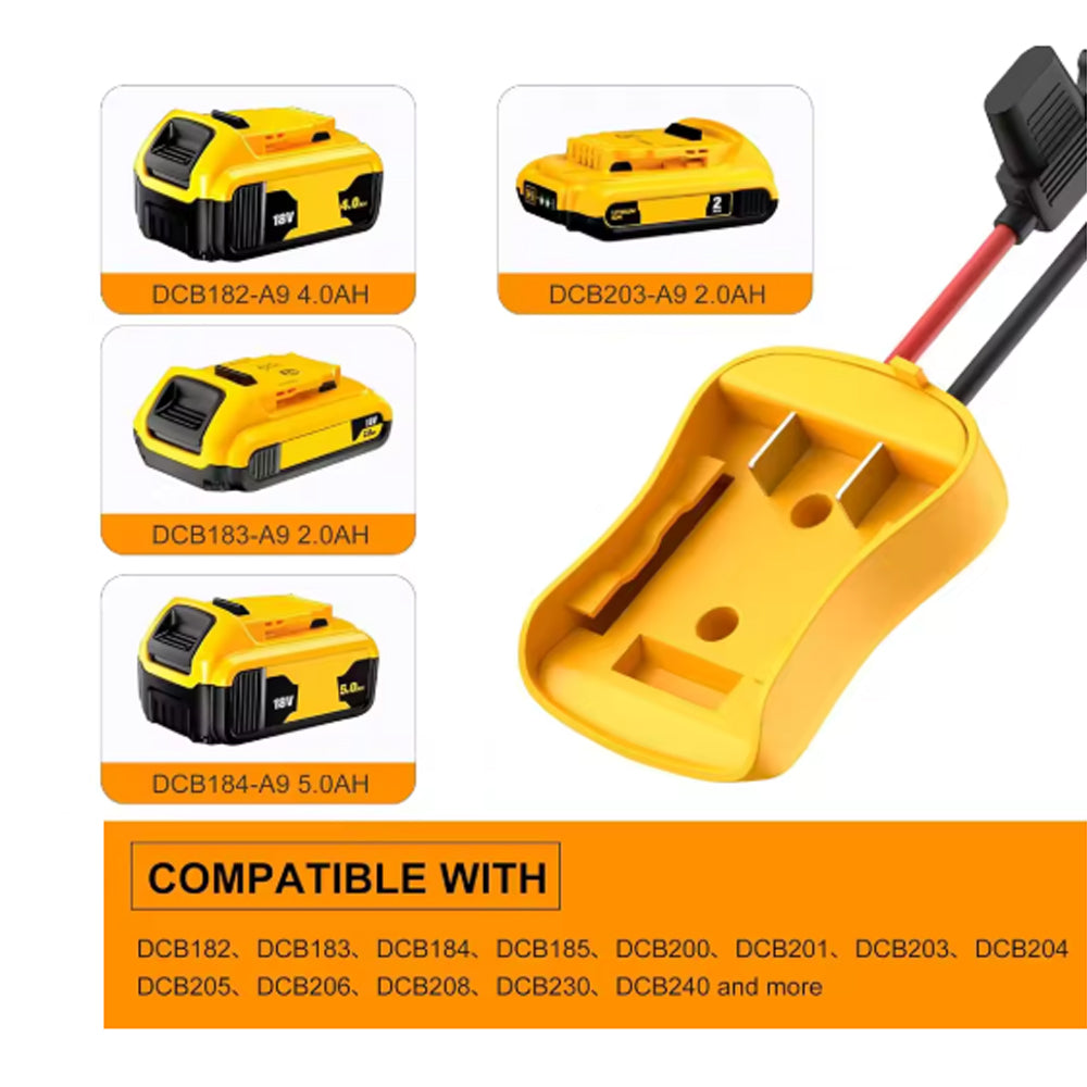 2x 20V Battery Adapter Dewalt Power Wheel Battery Converter with Fuse Connector