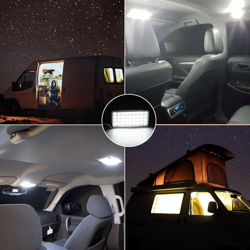 1 x 12V Cool White 36 LED Interior Dome Lamp 148x76mm for Caravan Car RV Truck