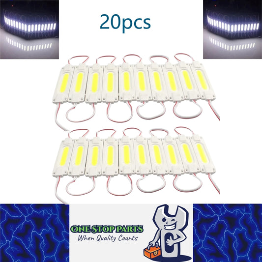 20 x 12v Cool White Adhesive Super Bright LED COB Modules (20pcs)