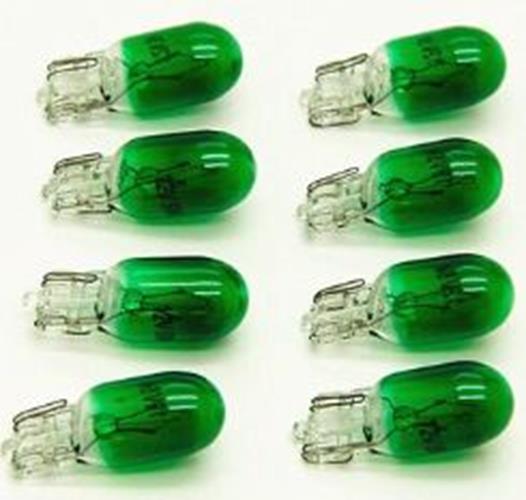 100 x T10 12v 5w Green Coated Incandescent Canbus Globes (100pcs)