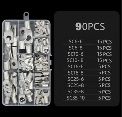 90 Assorted Solder Crimp eye terminals Lugs 6mm 8mm 10mm eye terminals (90pcs)