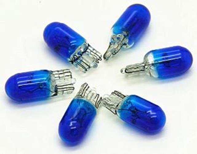 100 x T10 12v 5w Blue Coated Incandescent Canbus Globes (100pcs)
