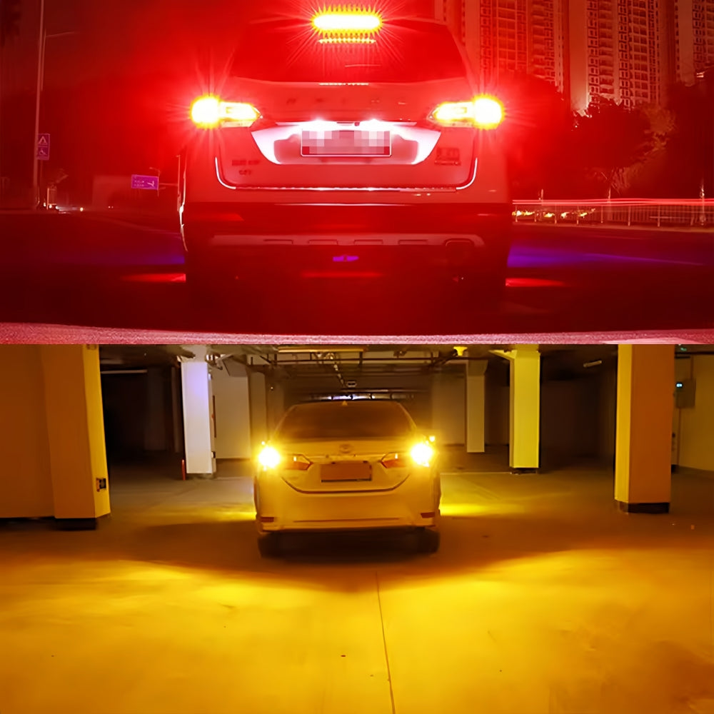 2 x T15 Amber LED 27x3030smd 12v Projector Style LEDs 1620lm Yellow (2pcs)