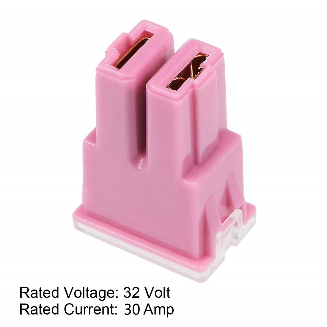 1 x 30Amp Pink Medium Female Slow Blow Fuse Block 15mmx22mm x 32mm High 30A Fuse