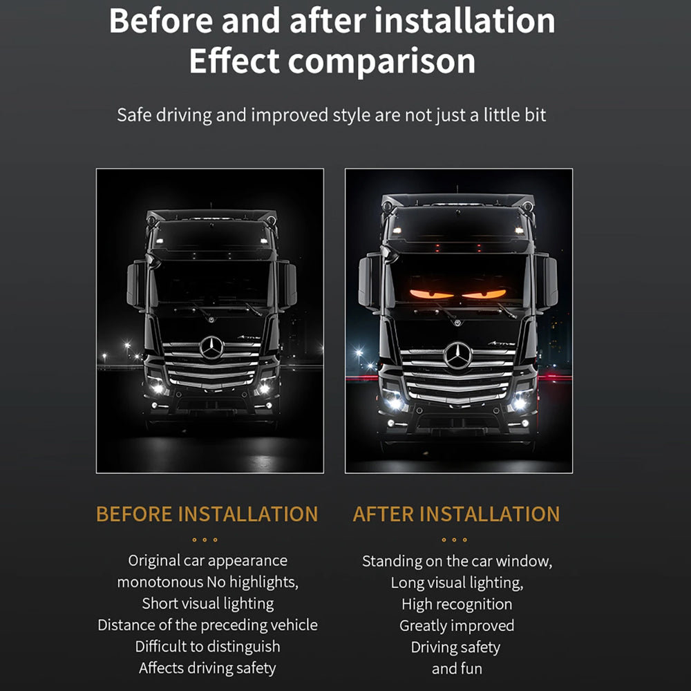 Devil's Eye Truck Windshield Flexible LED Sign Board Remote Control 200x16.6cm