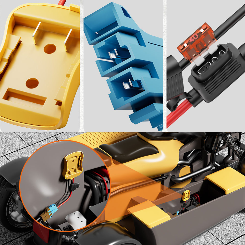 1 x Dewalt 20V Power Wheel Battery Adapter Compatible Peg-Perego Children's Toy