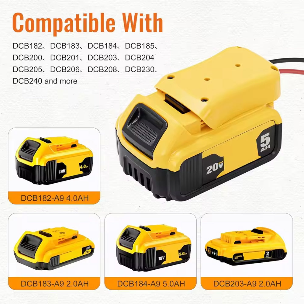 1 x Dewalt 20V Power Wheel Battery Adapter Compatible with Fisher 12 Volt Power