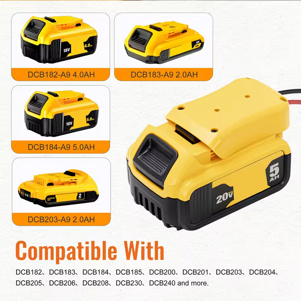 1 x Dewalt 20V Power Wheel Battery Adapter Compatible Peg-Perego Children's Toy