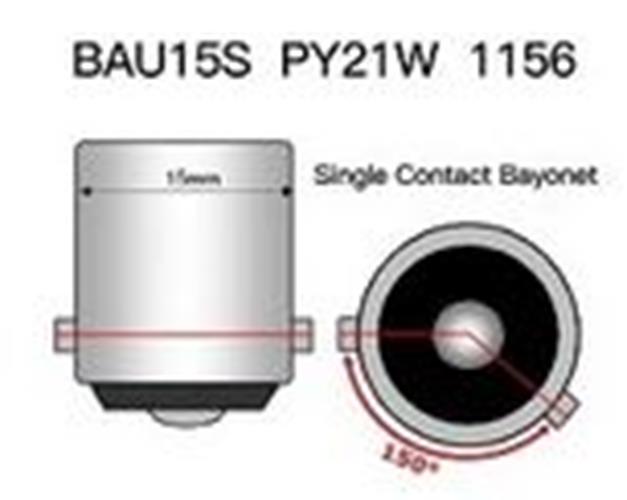 2 x BAU15S 12v 21w Amber Coated Indicator Globes Offset Pins Globes (2pcs)